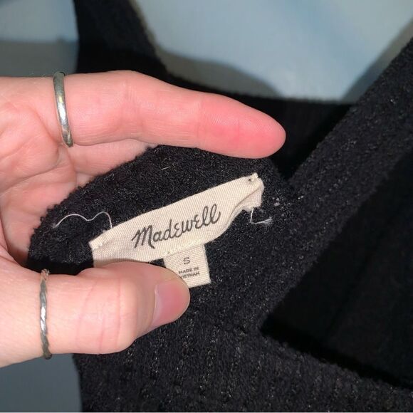 MADEWELL black sweater knit tie wrap tank top Small - Picture 4 of 6
